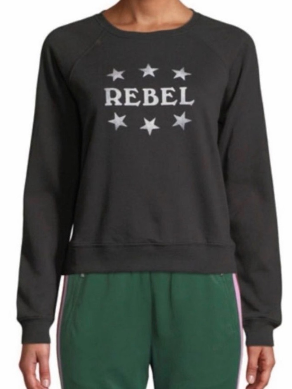 Rebecca Minkoff Black Rebel Graphic Crew Sweatshirt